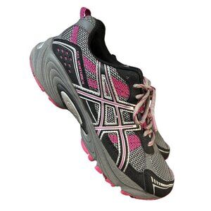 Asics Shoes Womens US 9 Black Pink  T383N Sneaker Gel Venture 4 Running